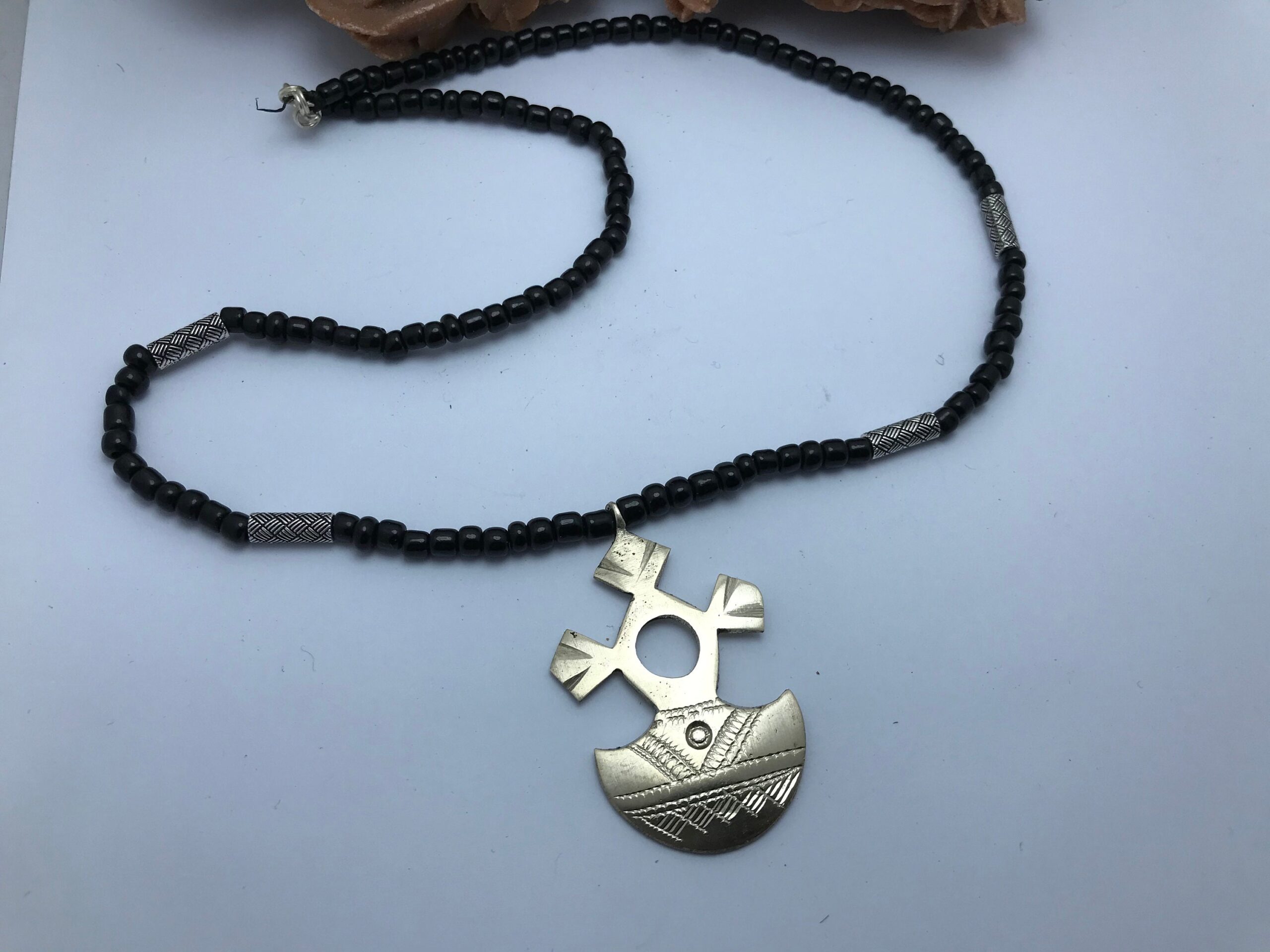 Agadez Cross Pendant Necklace: Sahara Berber Talisman, Handmade - Image 6