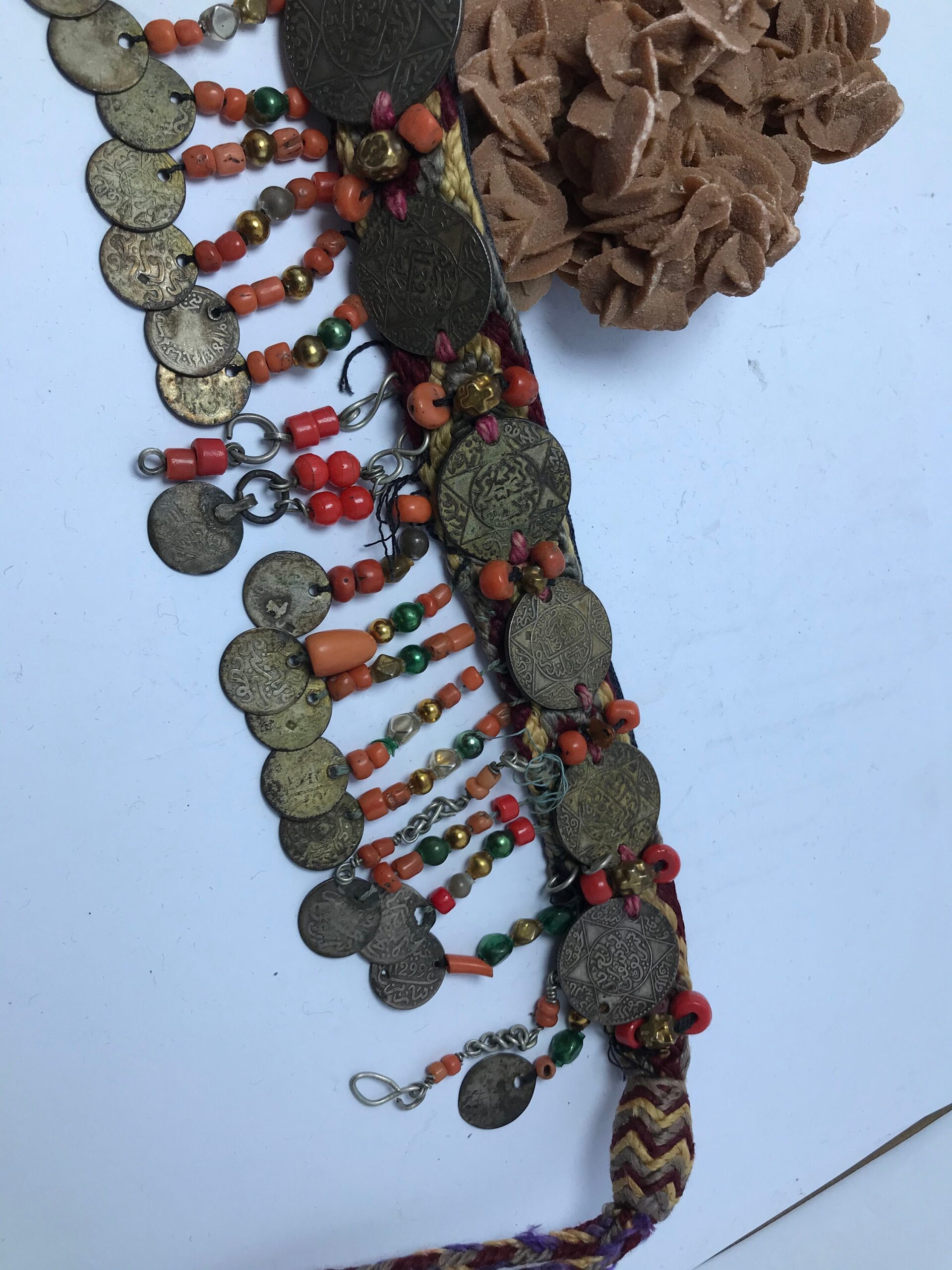 head band ornaments coins hasani morocco with silk and corail - Image 3