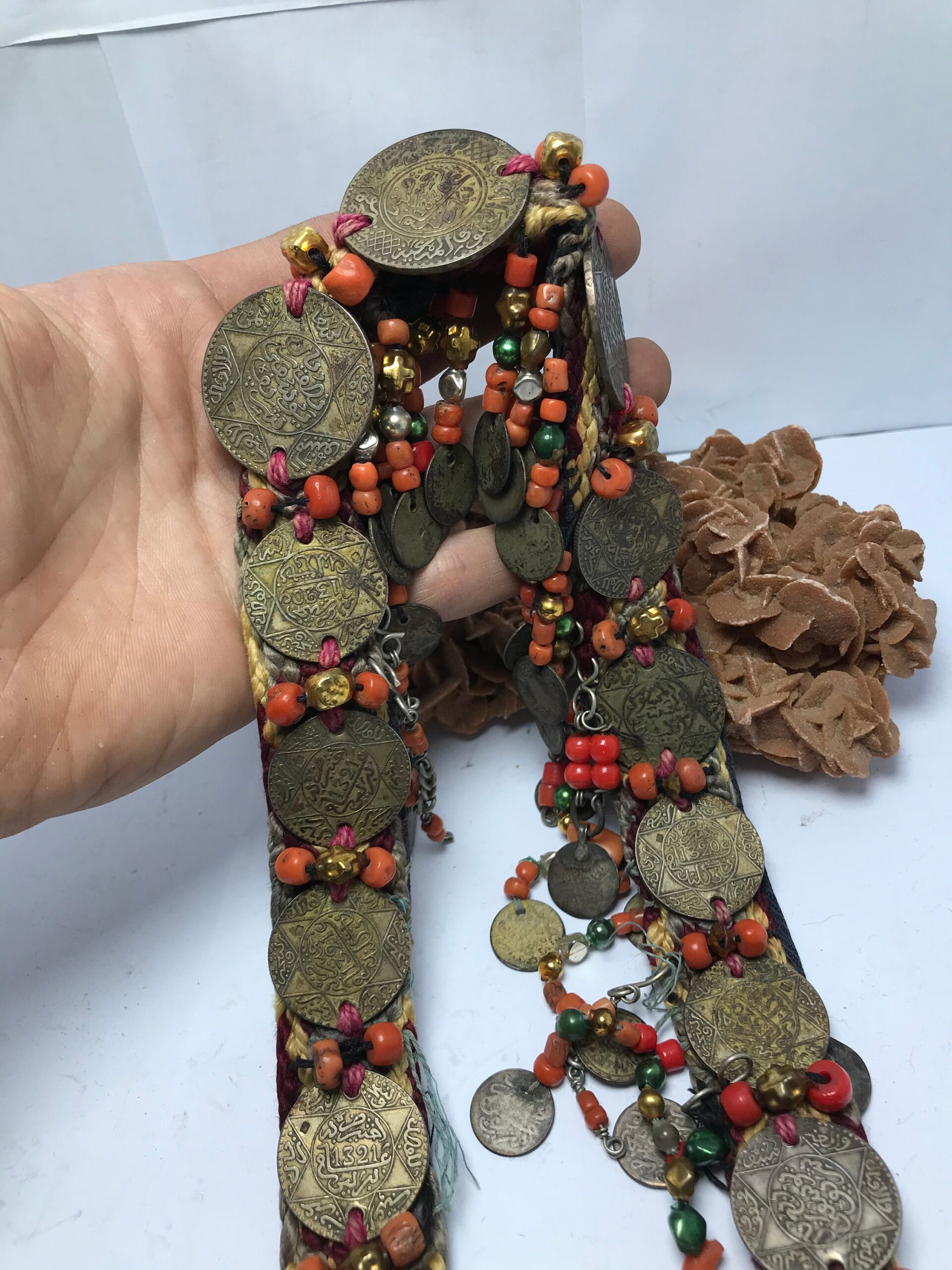 head band ornaments coins hasani morocco with silk and corail - Image 7