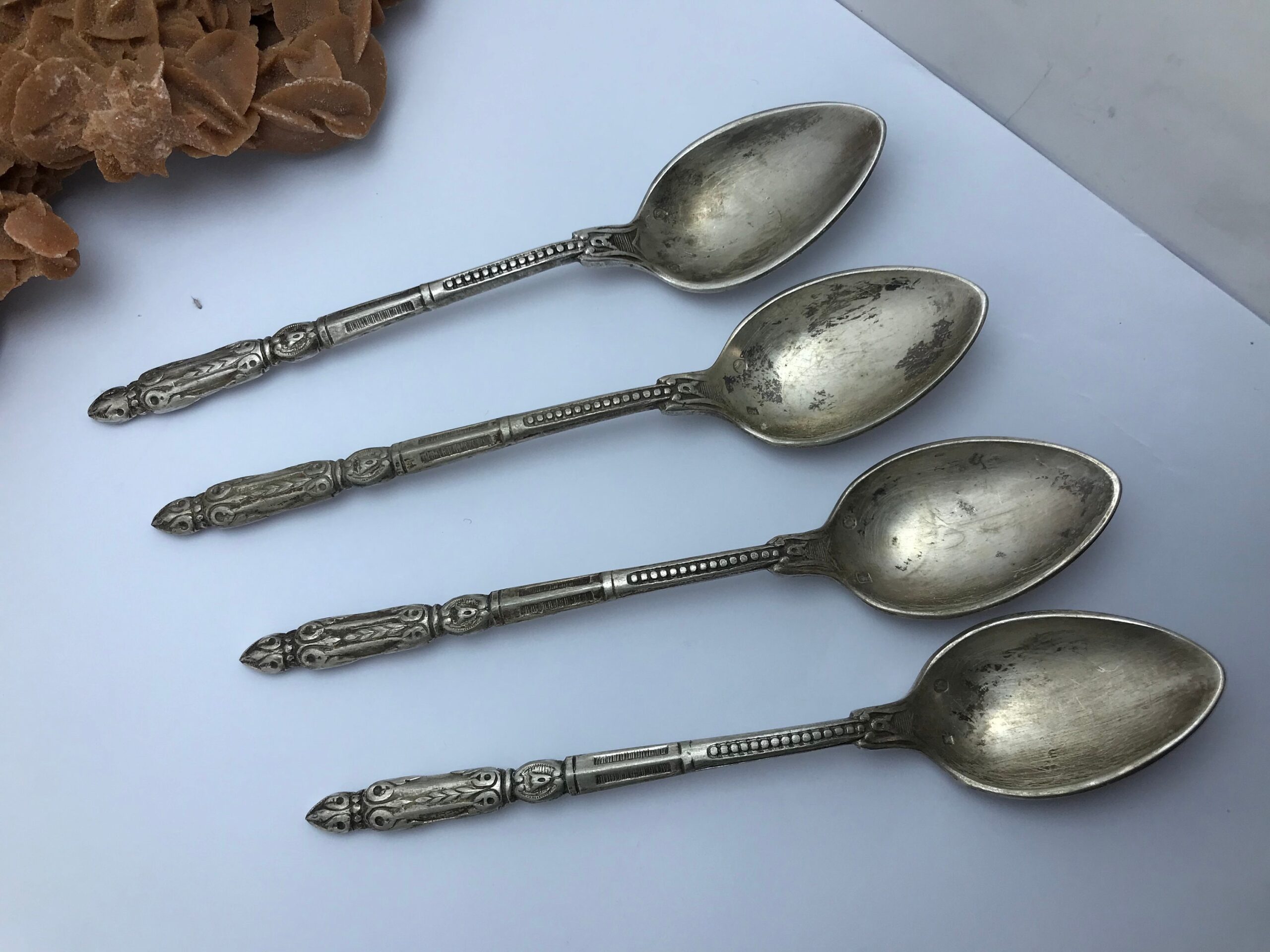 Vintage Moroccan Silver Spoons - Set of 4 (1940/1950) - Image 9