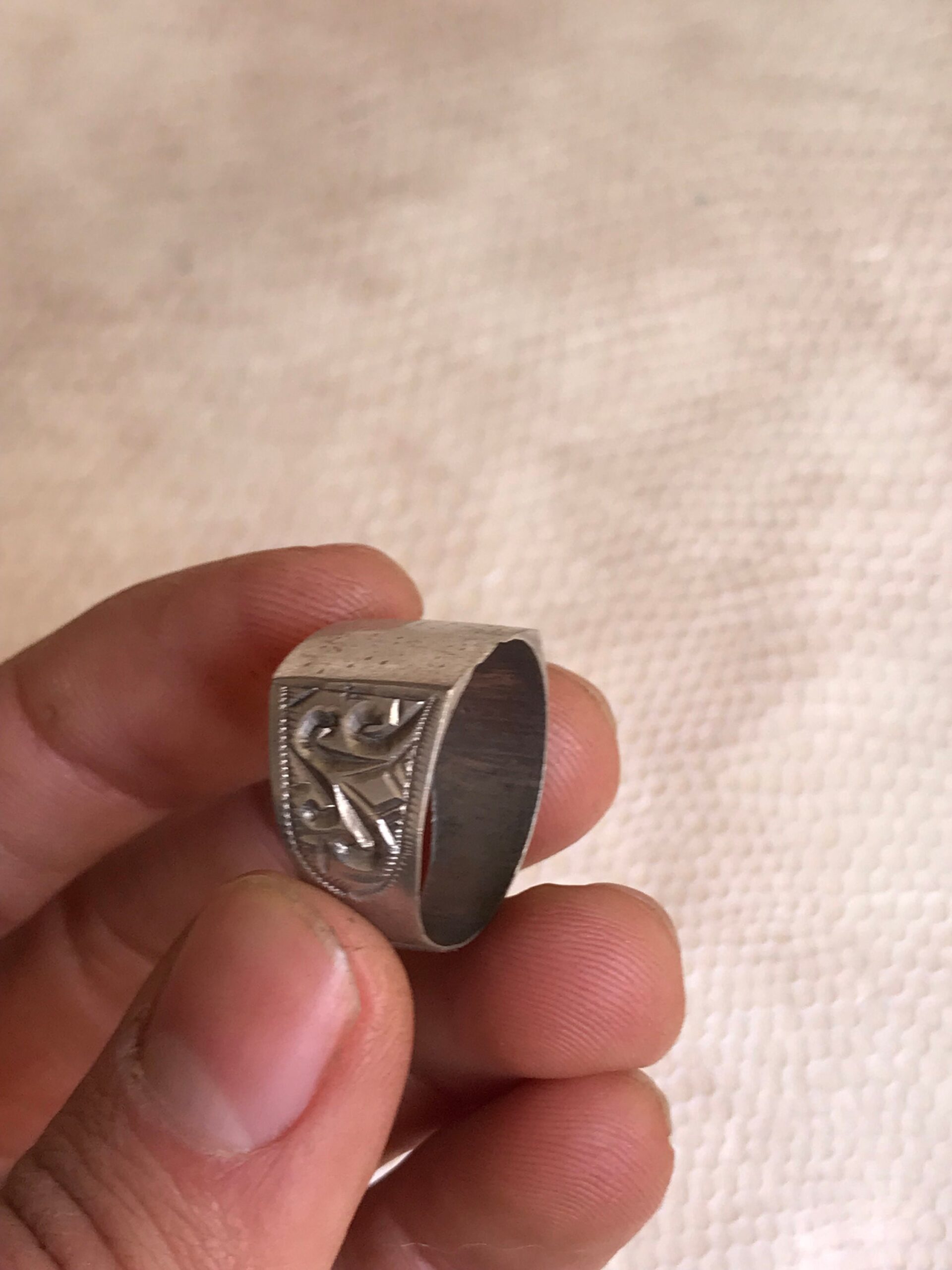 Berber Sterling Silver Ring: Ethnic Touareg Jewelry, Size 10 US