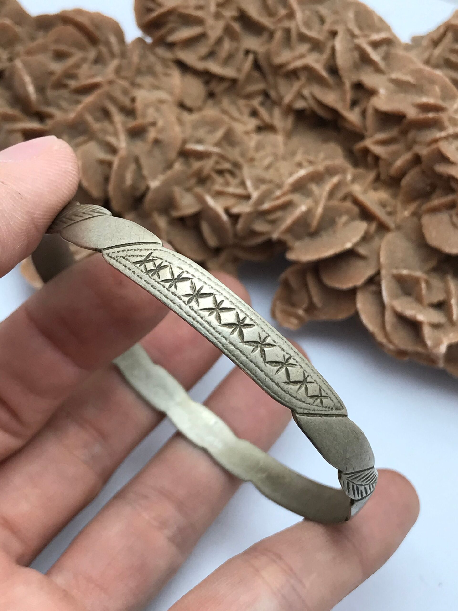 Vintage Touareg Silver Bracelet: Moroccan Berber Jewelry (6.7cm) - Image 8