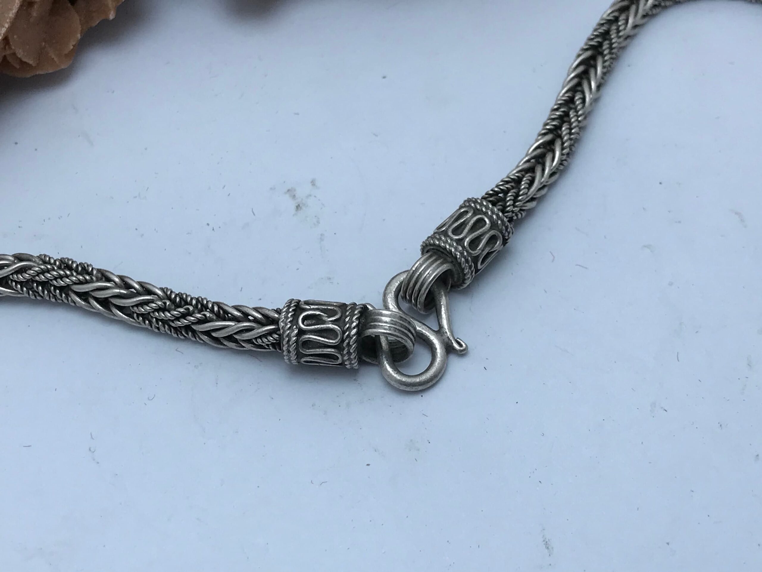 Mens Silver Bali Snake Woven Bracelet Sterling 925 chain - Image 4