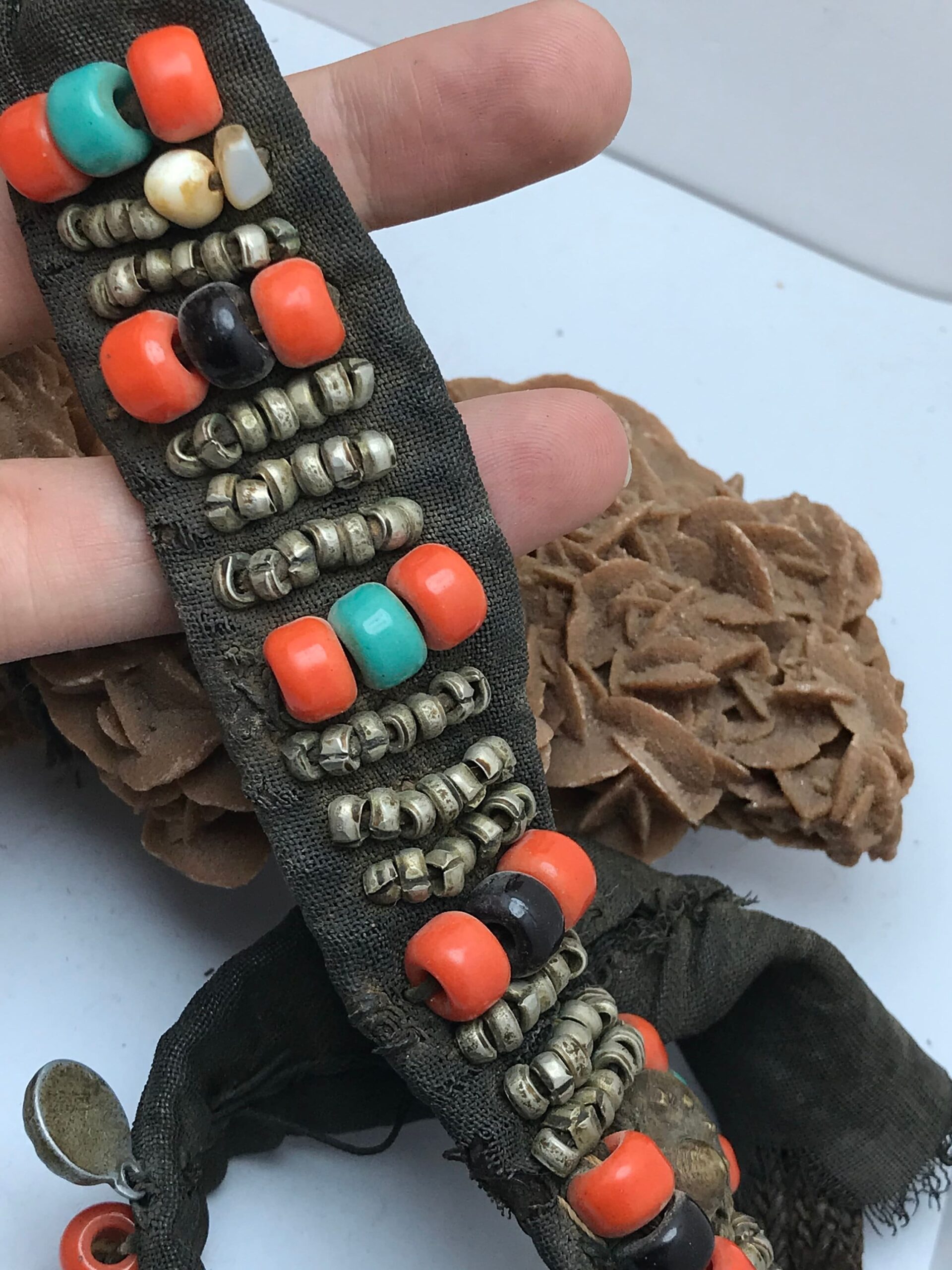 Vintage Berber Headband: Silver & Glass Bead Ornament - Image 9