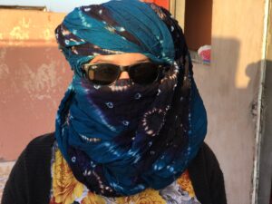 Tuareg Blue Cotton Scarf: Berber Cheche Turban