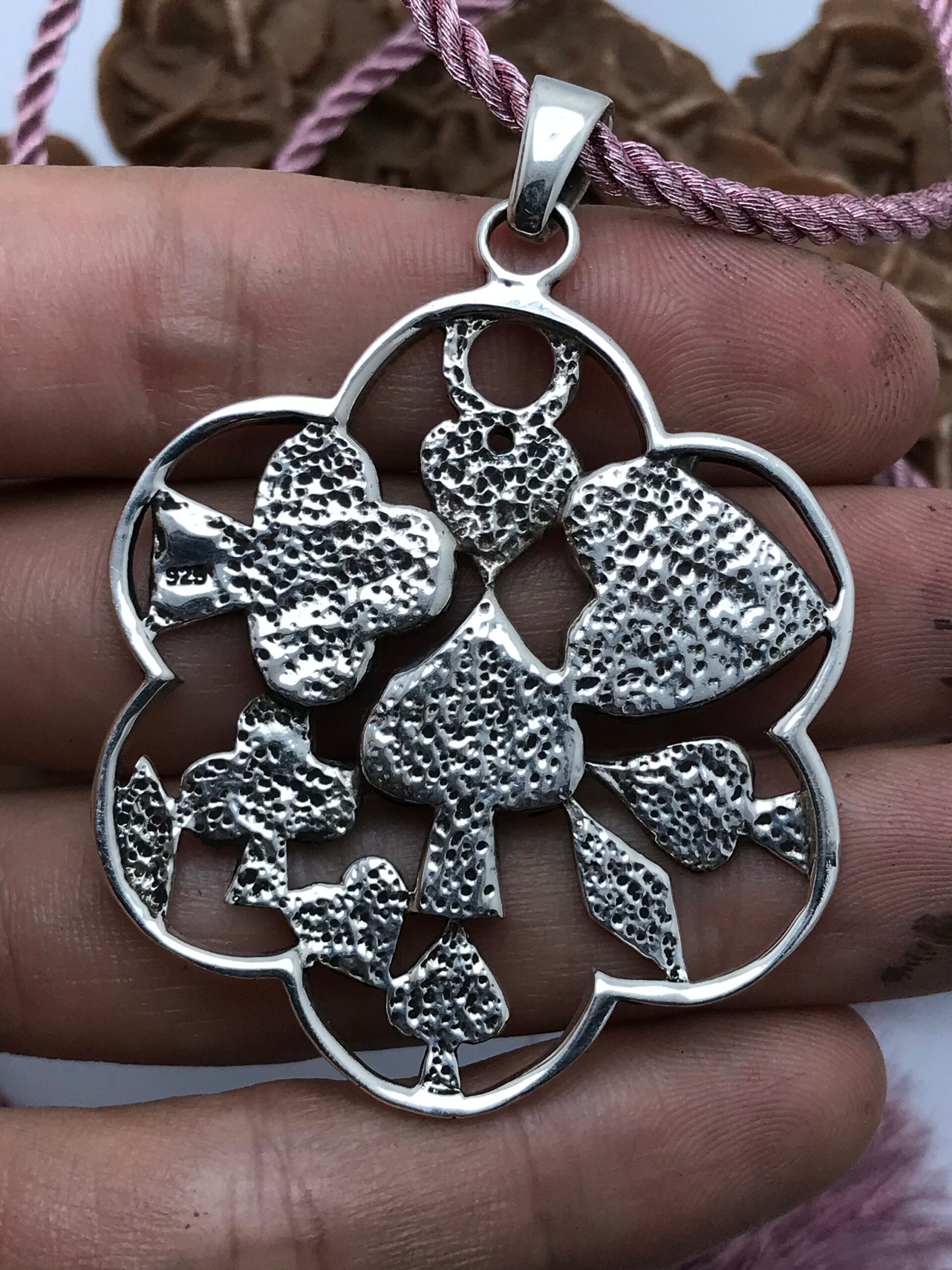 Berber Style Sterling Silver Pendant: Ruby & Topaz Handmade Jewelry - Image 4