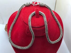 Mens Silver Bali Snake Woven Bracelet Sterling 925 chain