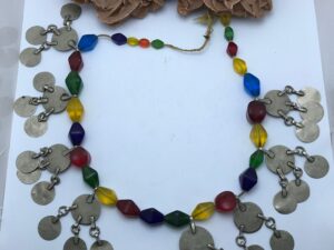 Berber Silver Necklace: Moroccan Coins, Resin Amber, Carnelian