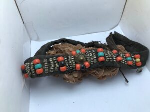 Vintage Berber Headband: Silver & Glass Bead Ornament