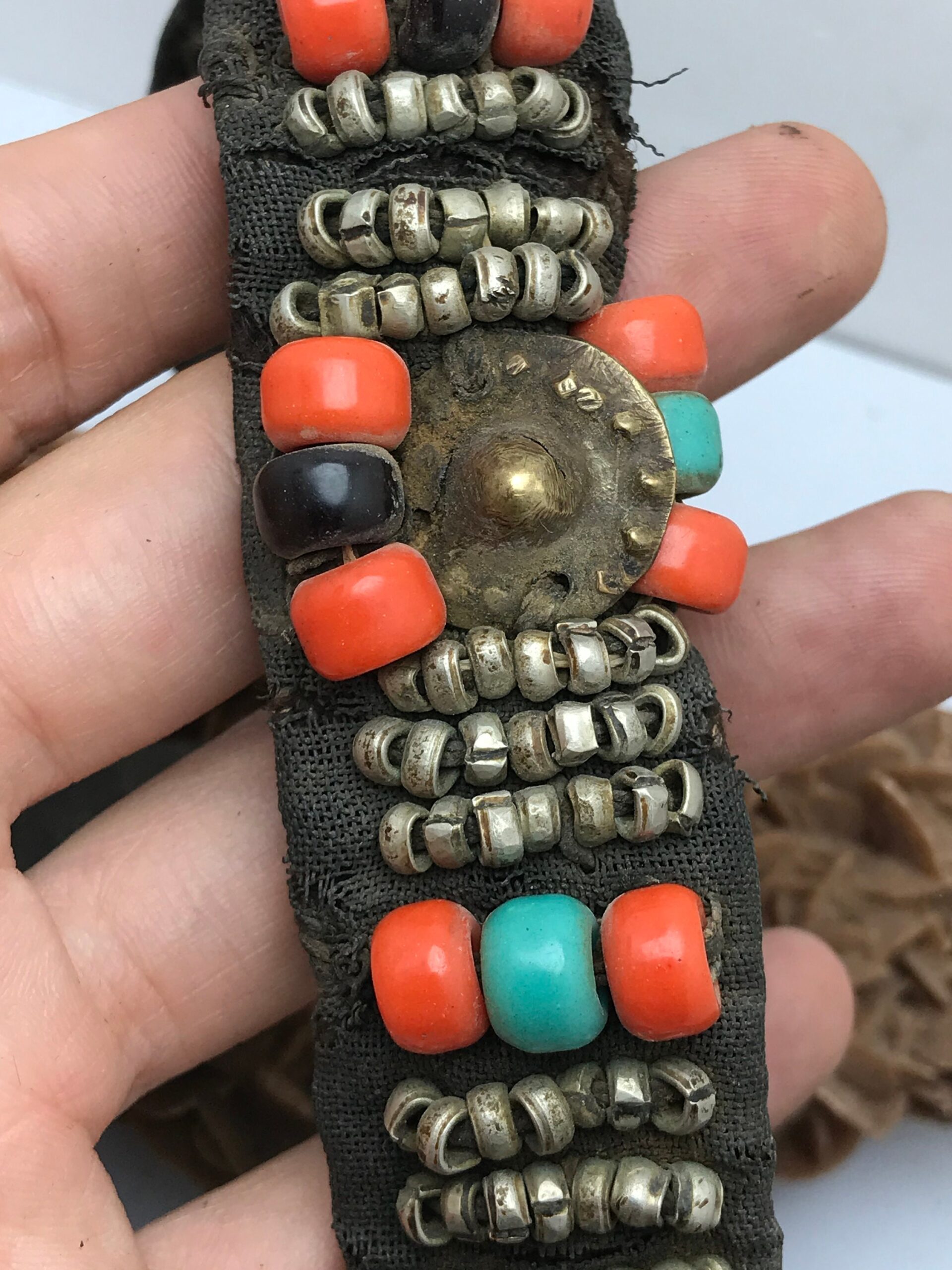 Vintage Berber Headband: Silver & Glass Bead Ornament - Image 7