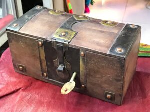 Vintage Ebony Wood Jewelry Box: Handmade Touareg Trinket Storage