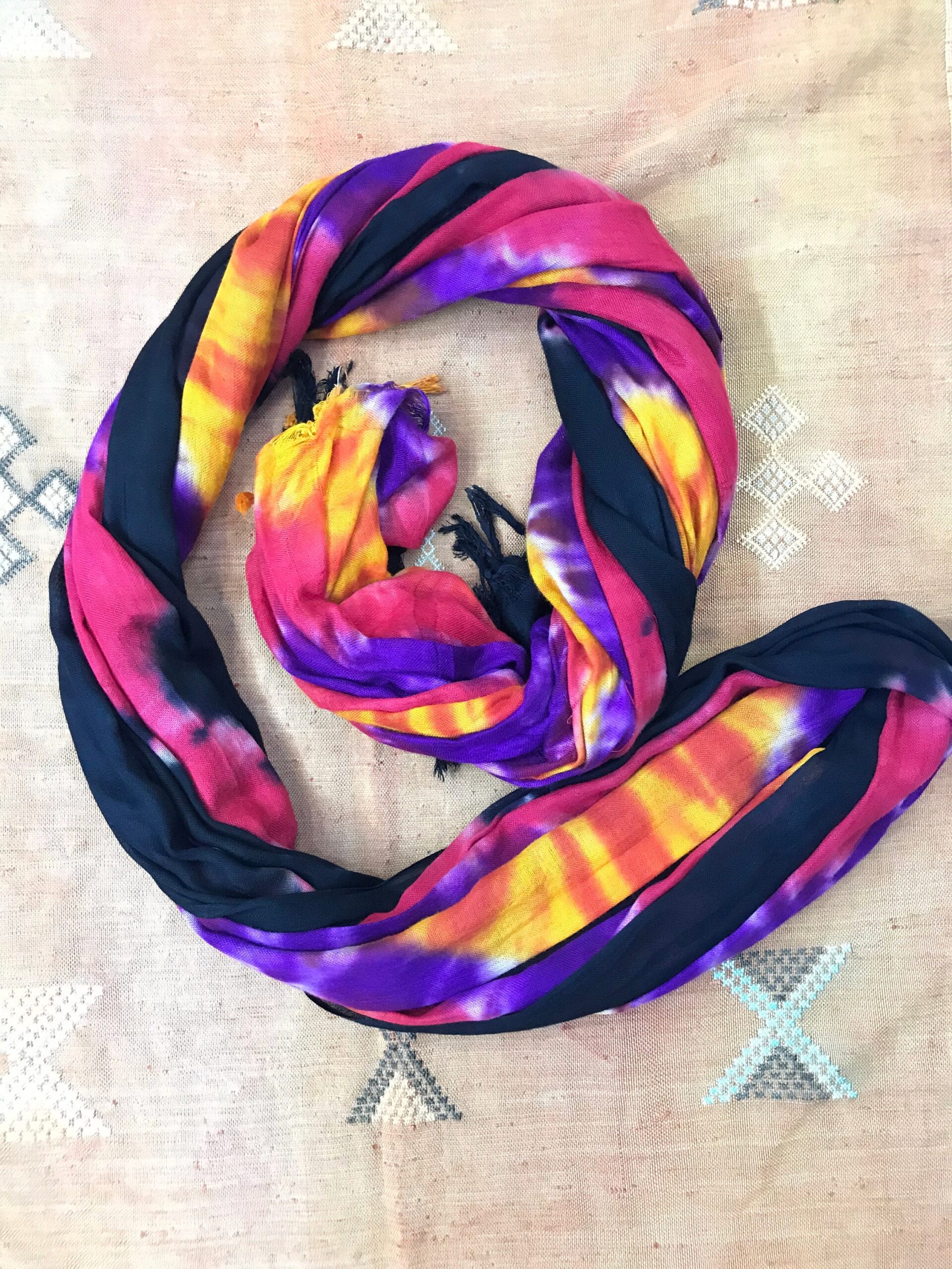 Long Handmade Tuareg Scarf Turban Ethnic mixed color Sahara, berber moroccan - Image 5