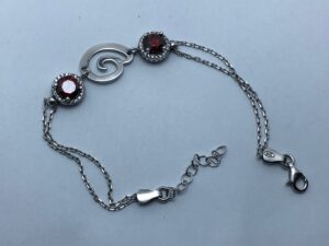 Bracelet Argent 925 Cristal de Swarovski rouge