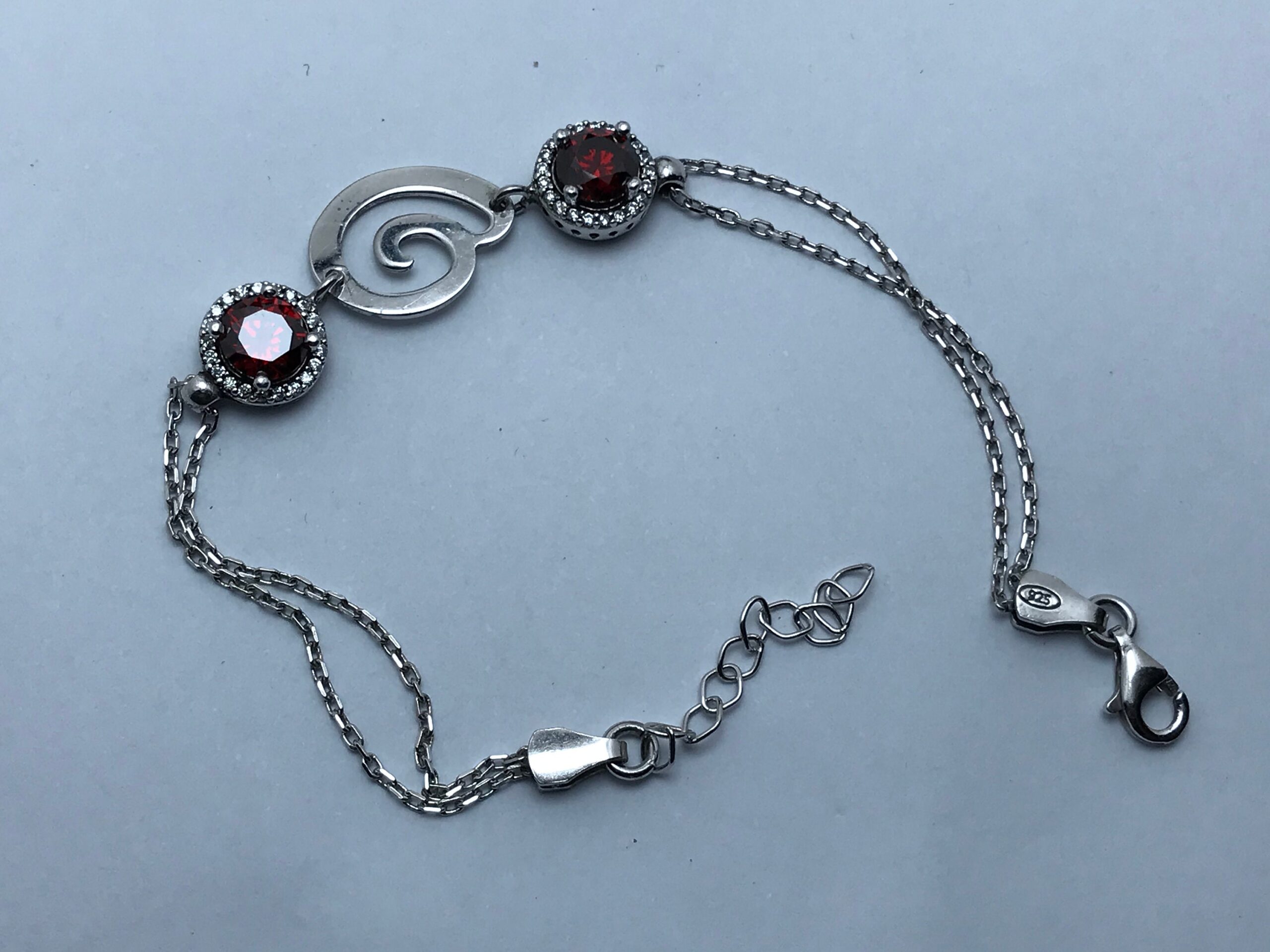Bracelet Argent 925 Cristal de Swarovski rouge