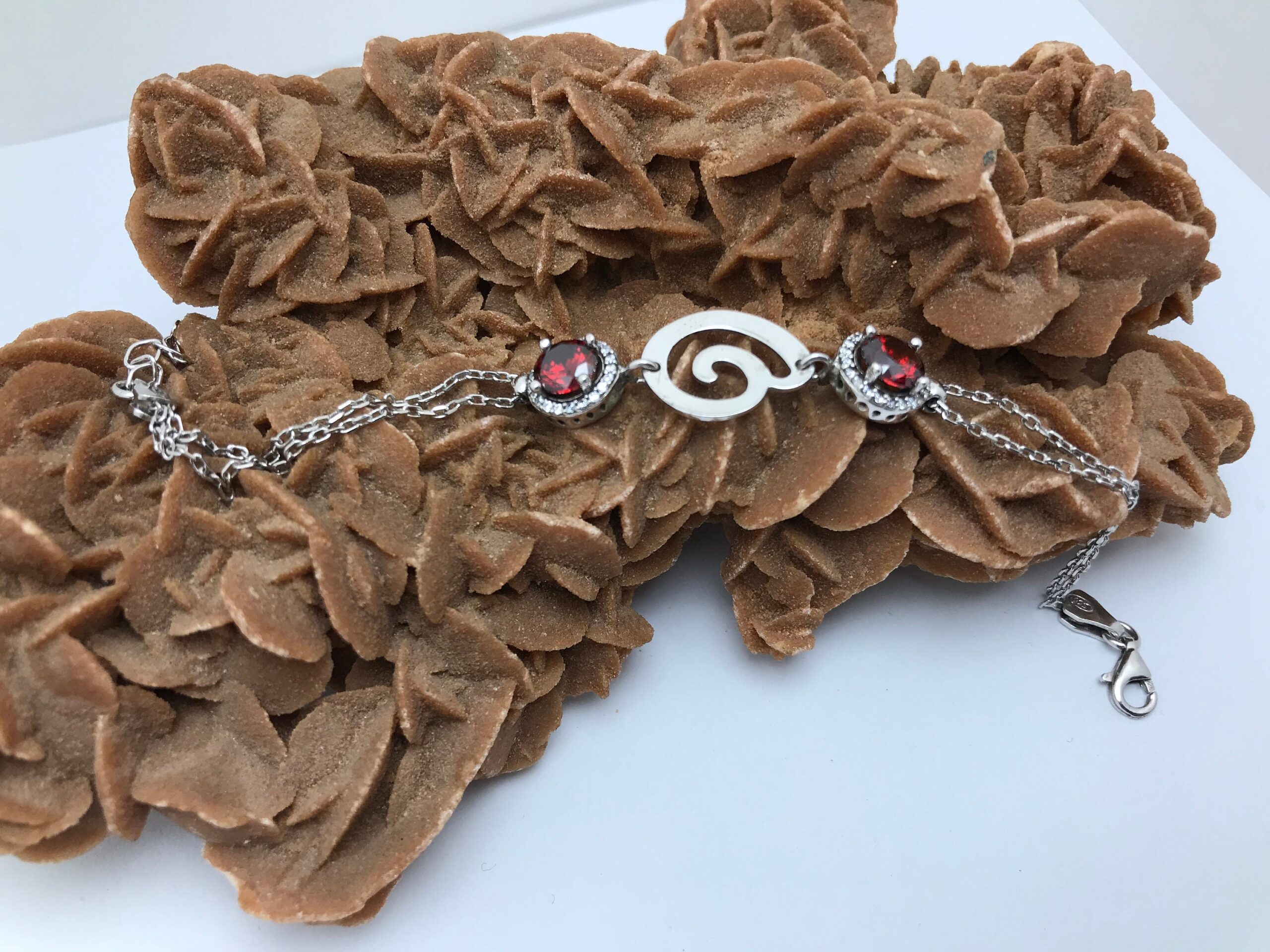 Bracelet Argent 925 Cristal de Swarovski rouge - Image 2