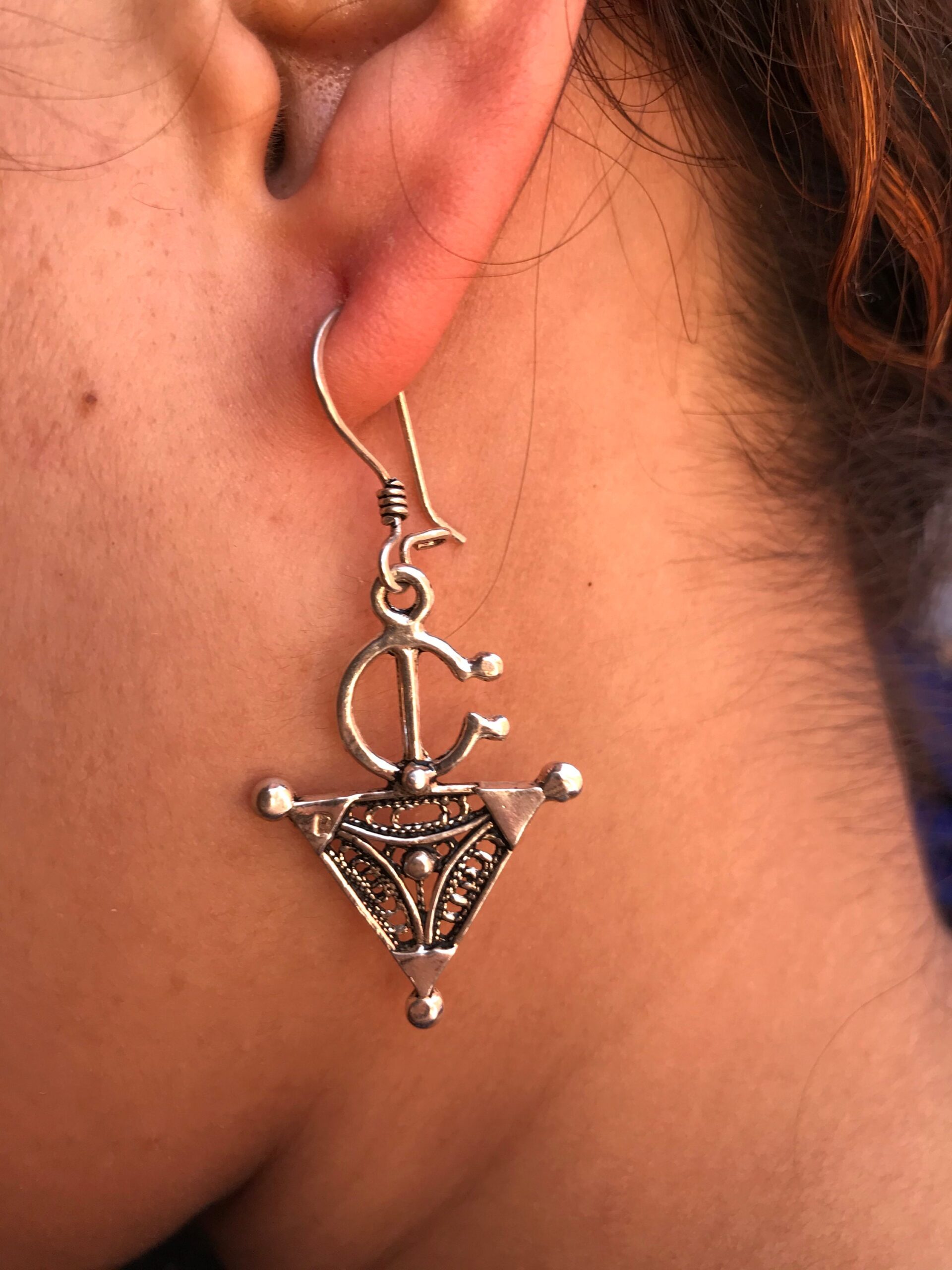 Berber Fibula Earrings: Sterling Silver Ethnic Tribal Jewelry