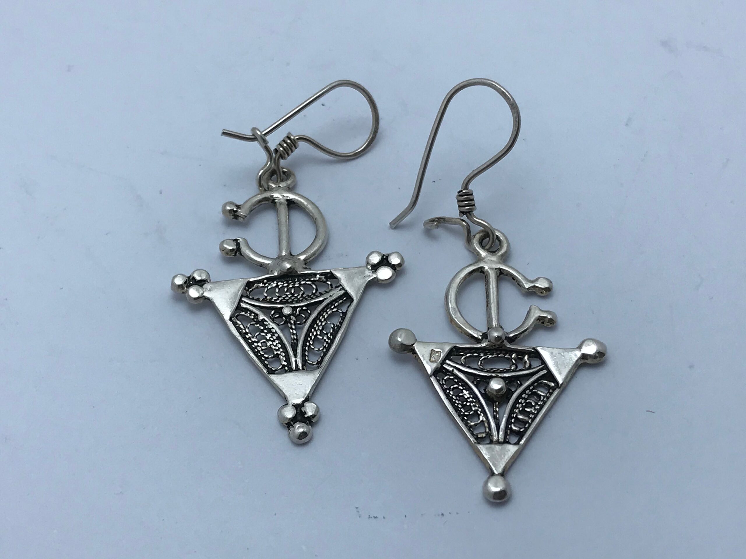 Berber Fibula Earrings: Sterling Silver Ethnic Tribal Jewelry - Image 2