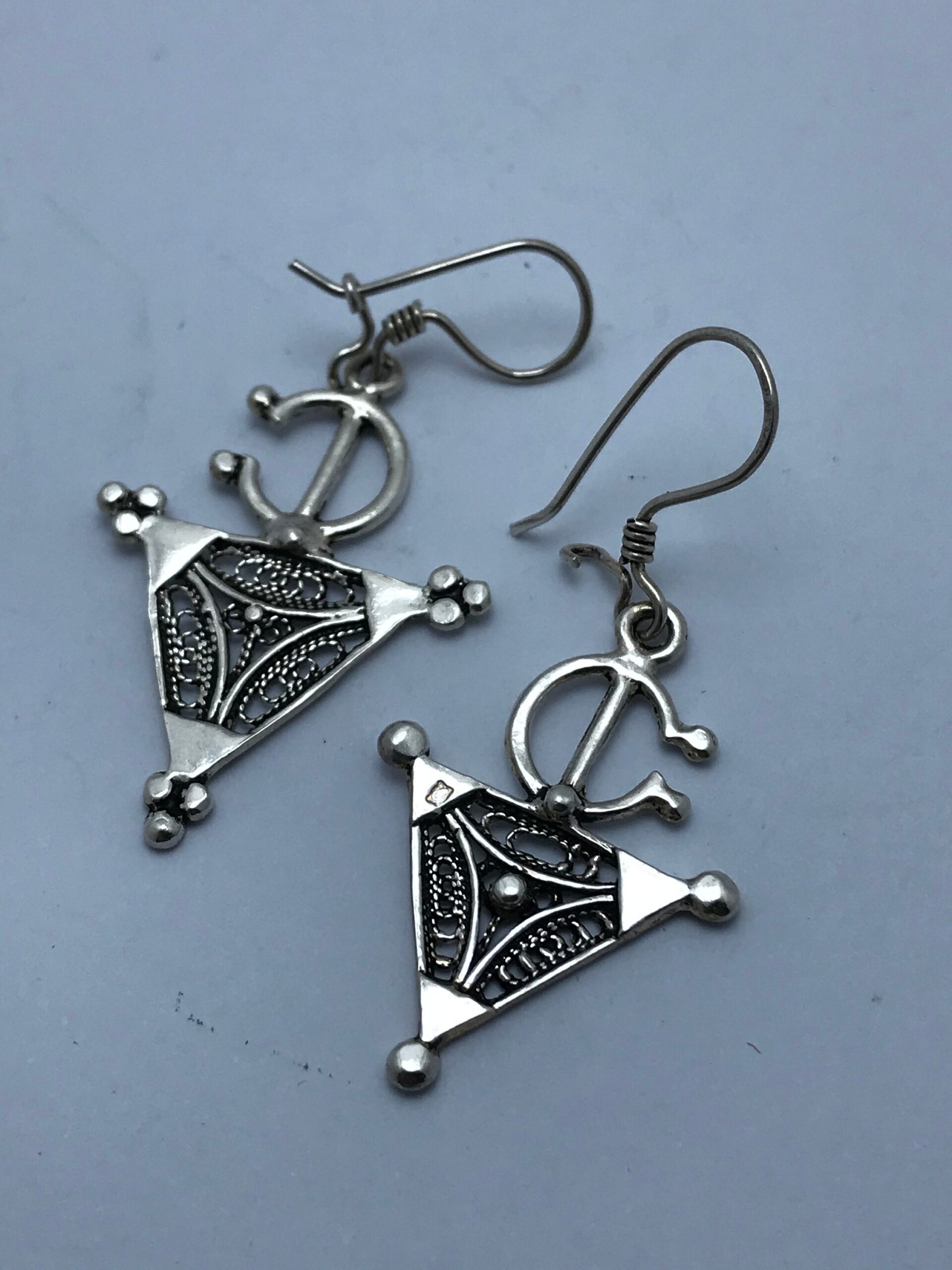 Berber Fibula Earrings: Sterling Silver Ethnic Tribal Jewelry - Image 3