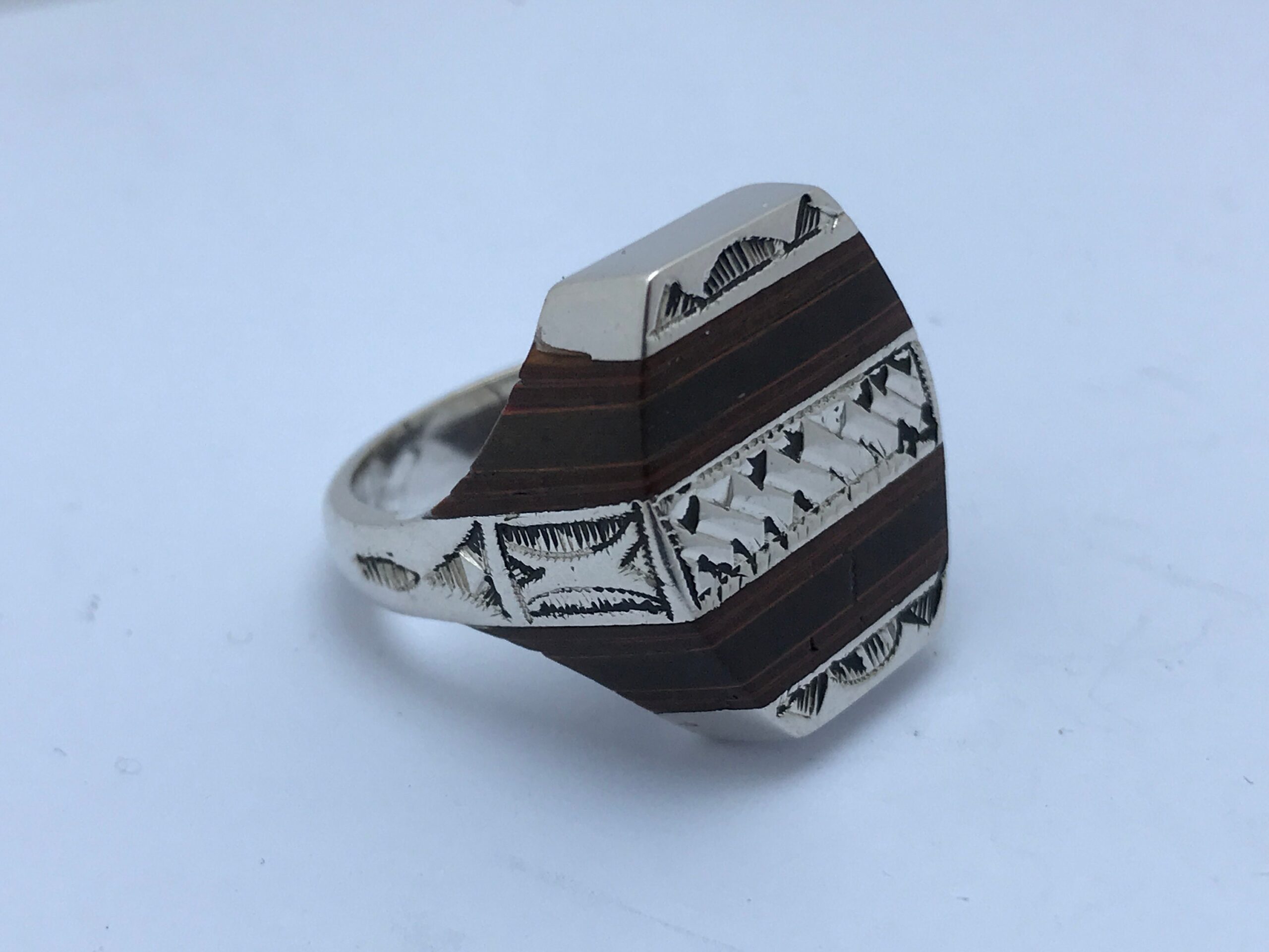 Handmade Touareg Ring: Ebony & Sterling Silver Ethnic Band - Image 2