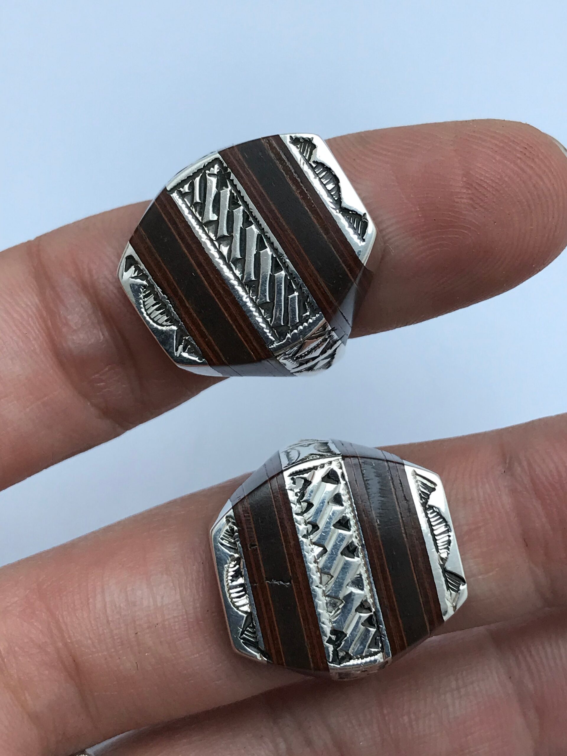 Handmade Touareg Ring: Ebony & Sterling Silver Ethnic Band - Image 7