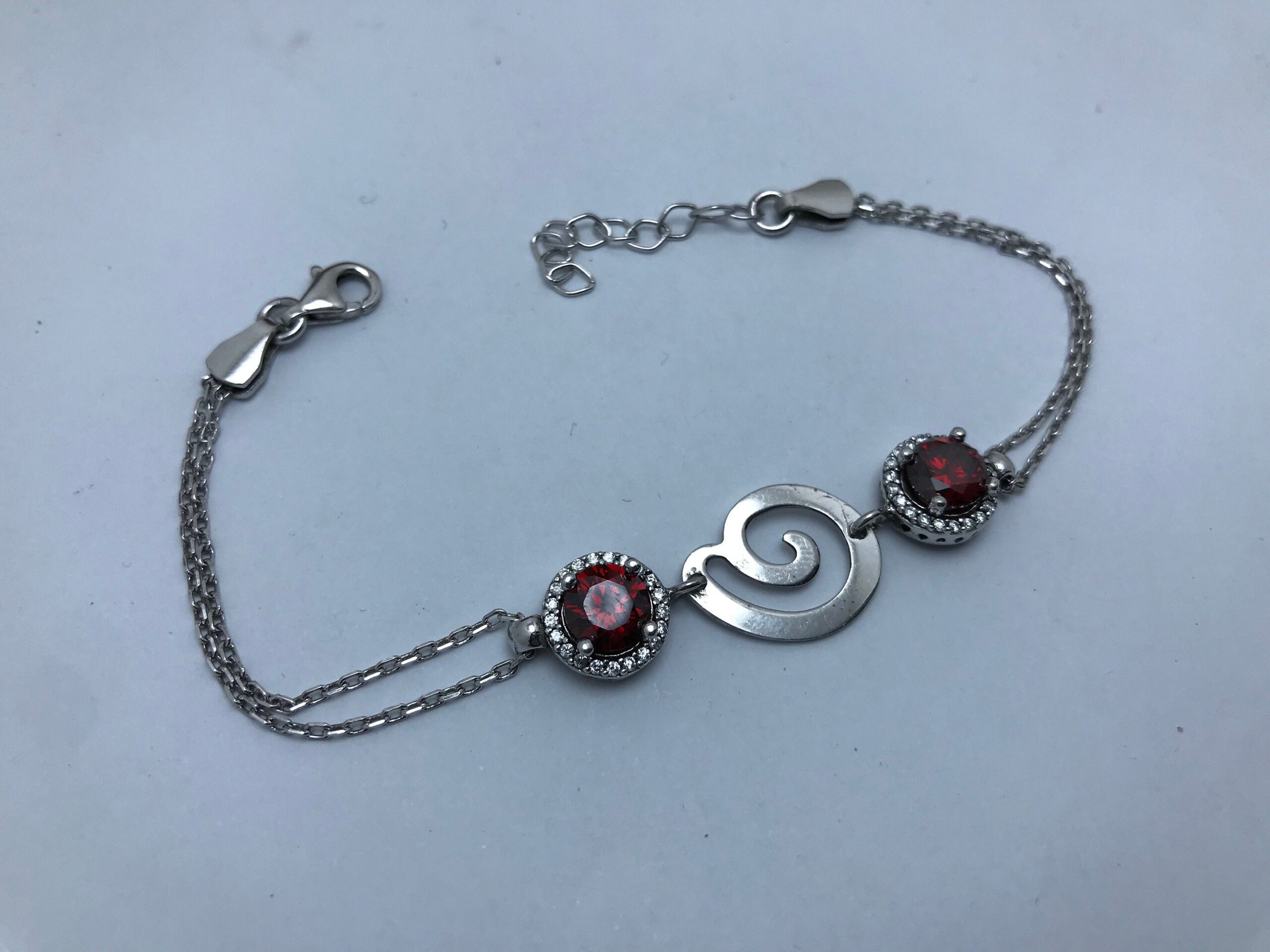 Bracelet Argent 925 Cristal de Swarovski rouge - Image 6