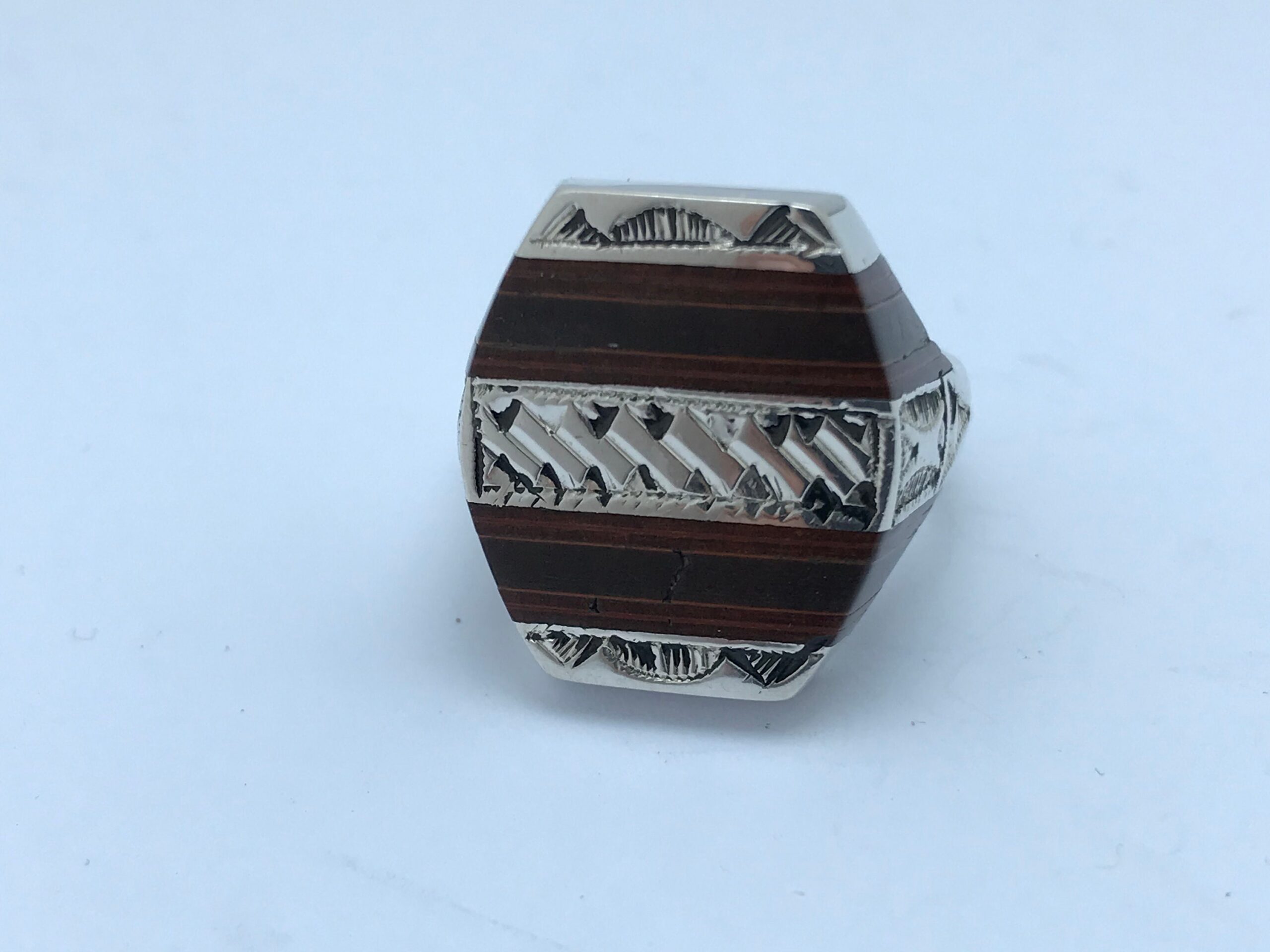 Handmade Touareg Ring: Ebony & Sterling Silver Ethnic Band - Image 3