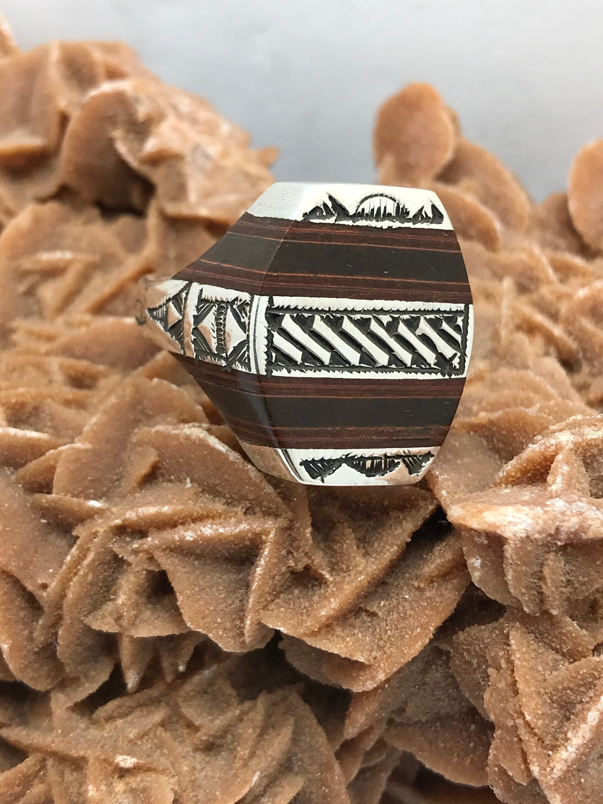 Handmade Touareg Ring: Ebony & Sterling Silver Ethnic Band - Image 9