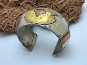 Bracelet manchette Touareg avec argent et bronze cuivre