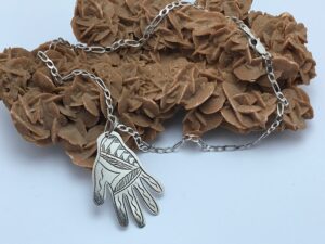 Berber Artisan 925 Silver Hamsa Necklace - Fatima Hand Pendant