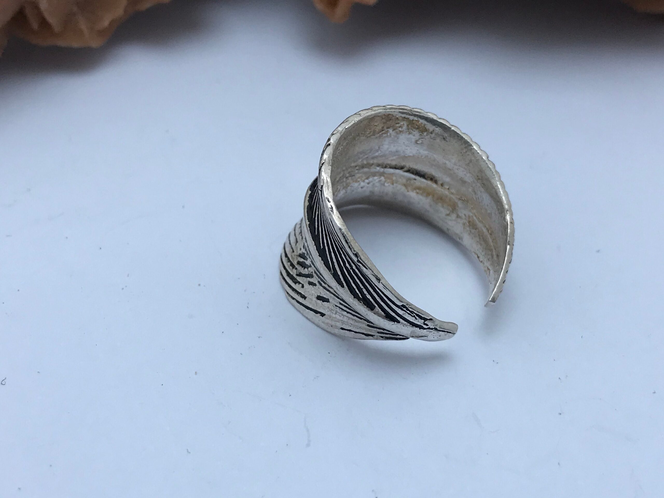 Handmade Sterling Silver Adjustable Ring: Moroccan Tiznit Design - Image 2