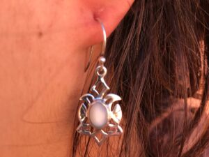 Moonstone Berber Earrings: 925 Silver Boho Wedding