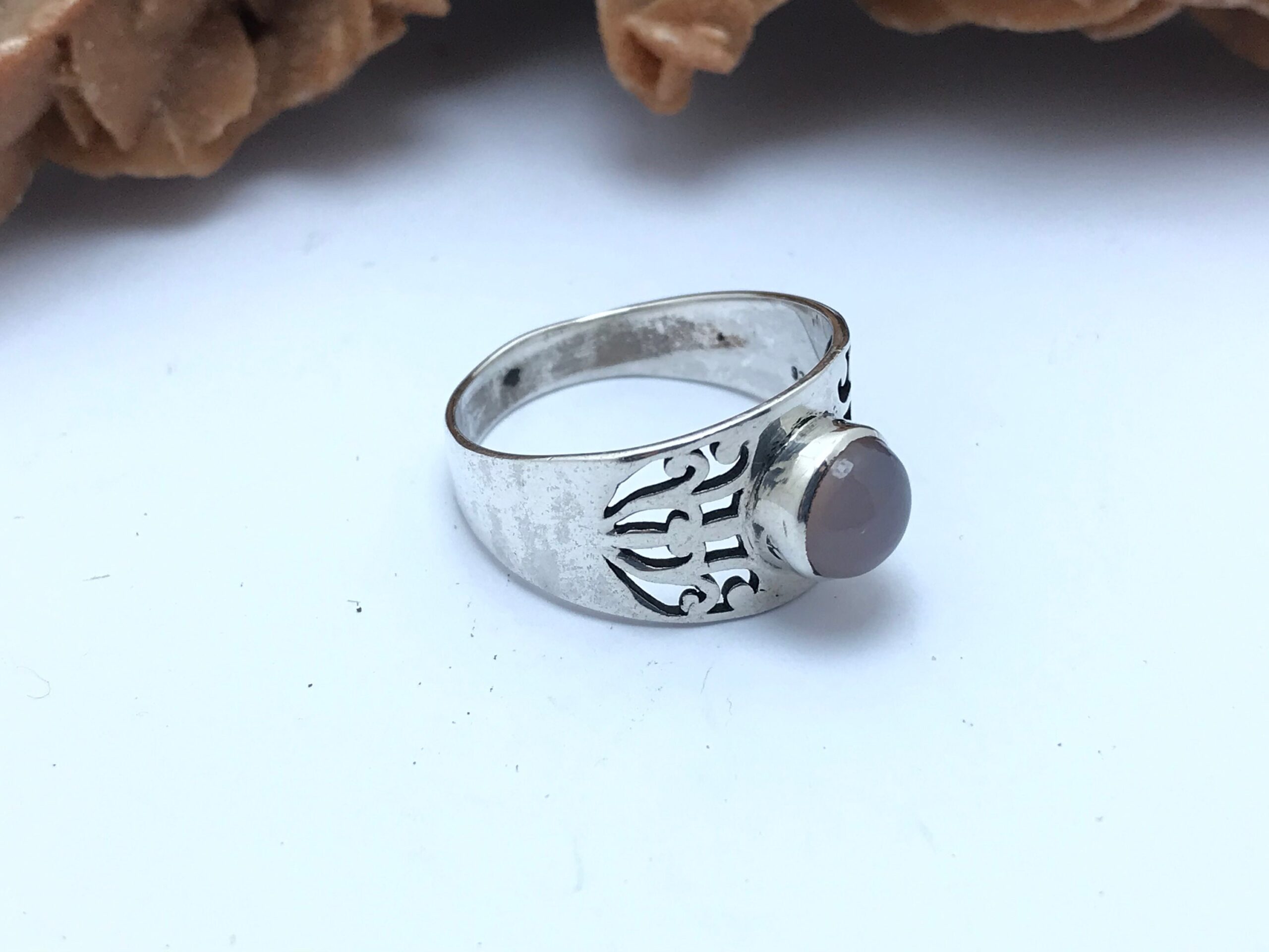 Sterling Silver Moonstone Ring: Berber Touareg Tribal Jewelry - Image 3