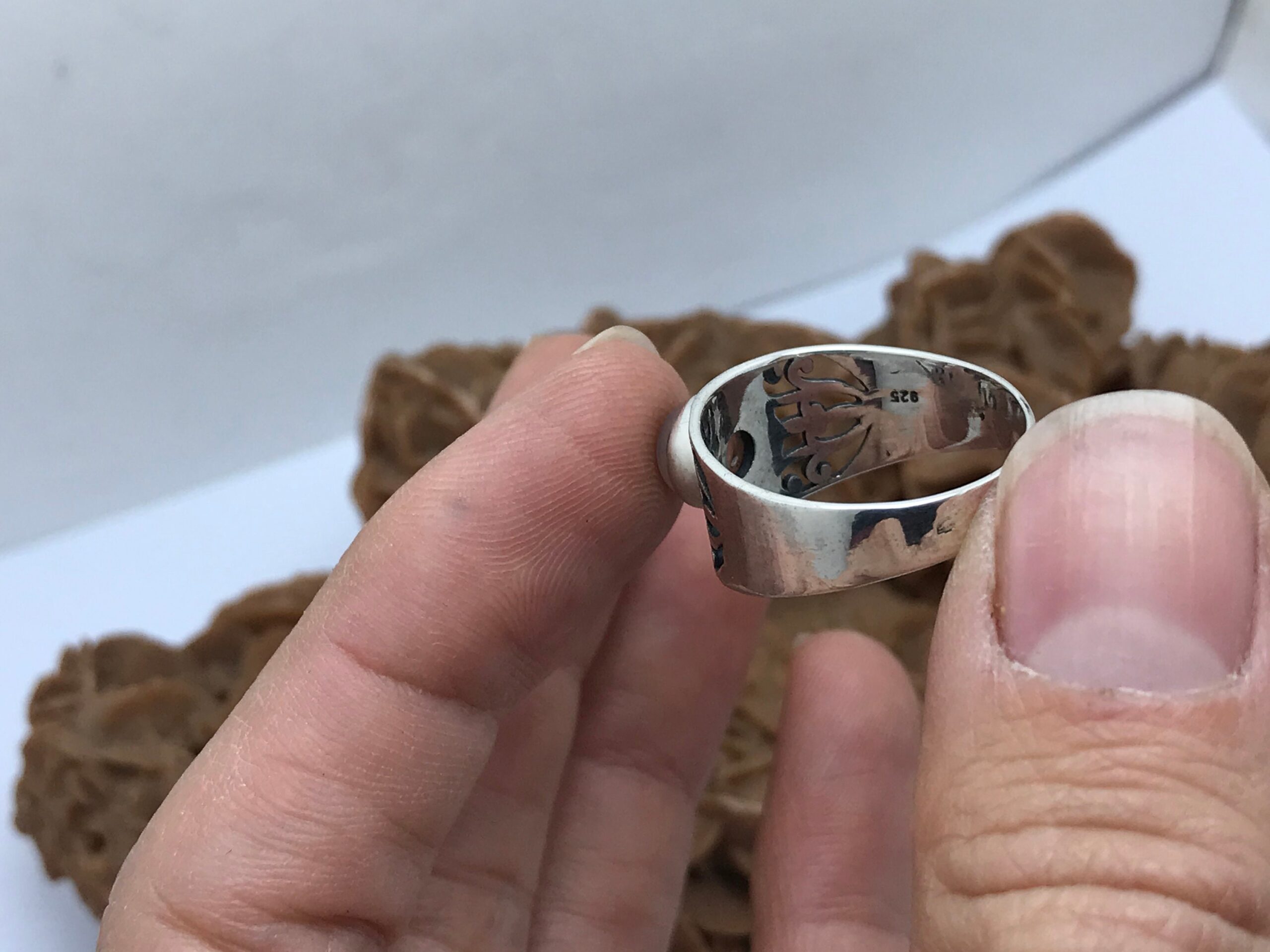 Sterling Silver Moonstone Ring: Berber Touareg Tribal Jewelry - Image 5