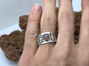 Sterling Silver Moonstone Ring: Berber Touareg Tribal Jewelry