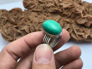 Cyanite grande bague, de Tube, en argent Sterling 925 massif, Boho, bijoux Bohème, Gypsy Ring, déclaration anneaux