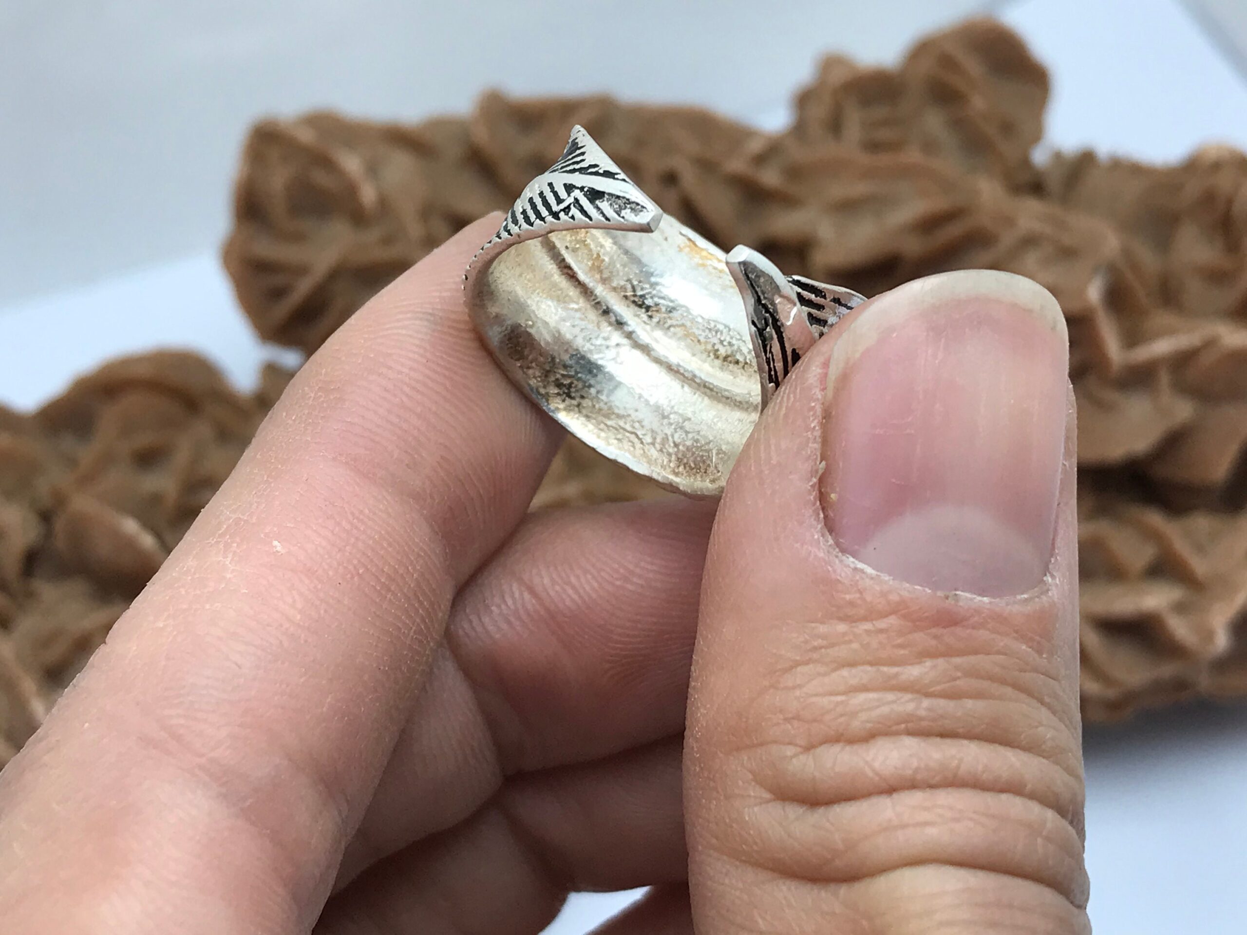 Handmade Sterling Silver Adjustable Ring: Moroccan Tiznit Design - Image 5