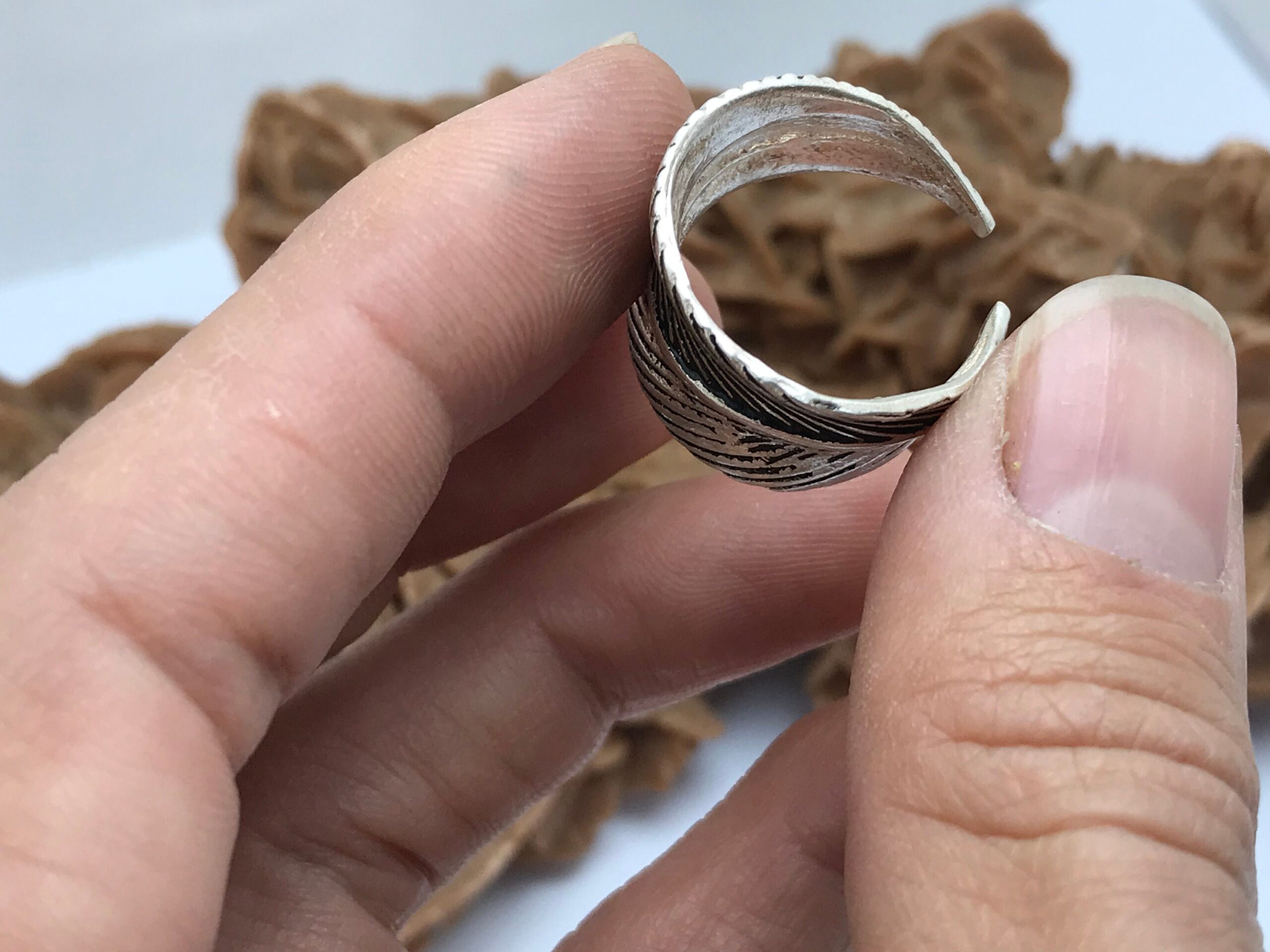 Handmade Sterling Silver Adjustable Ring: Moroccan Tiznit Design - Image 6