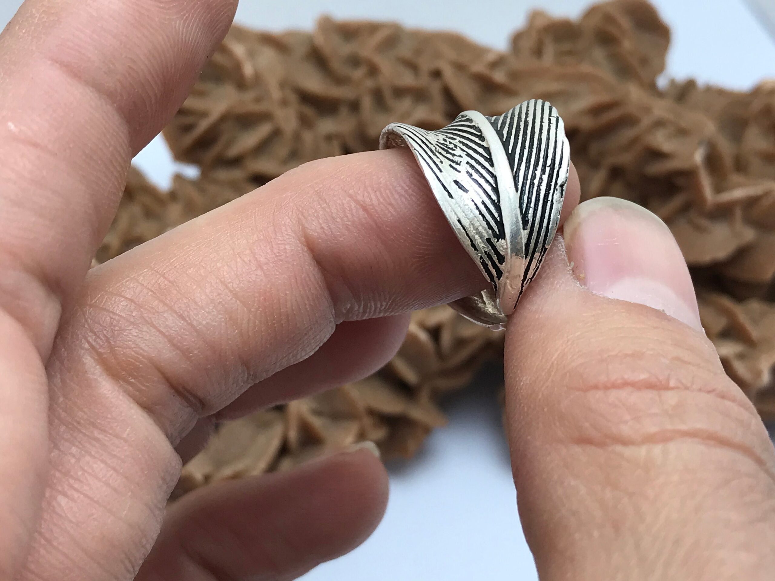 Handmade Sterling Silver Adjustable Ring: Moroccan Tiznit Design - Image 7