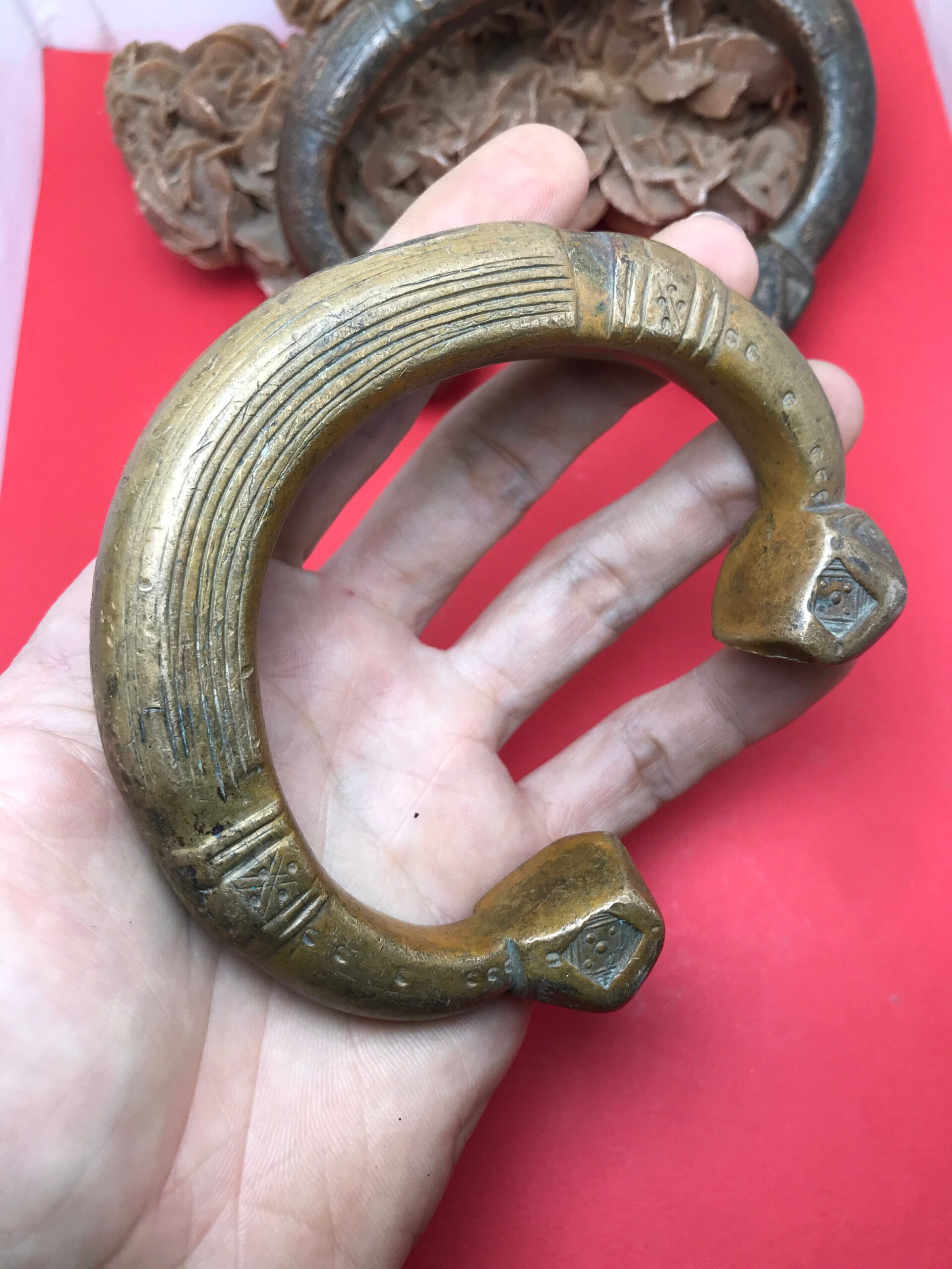 Tuareg Brass Anklet: West African Cuff Bangle - Image 6