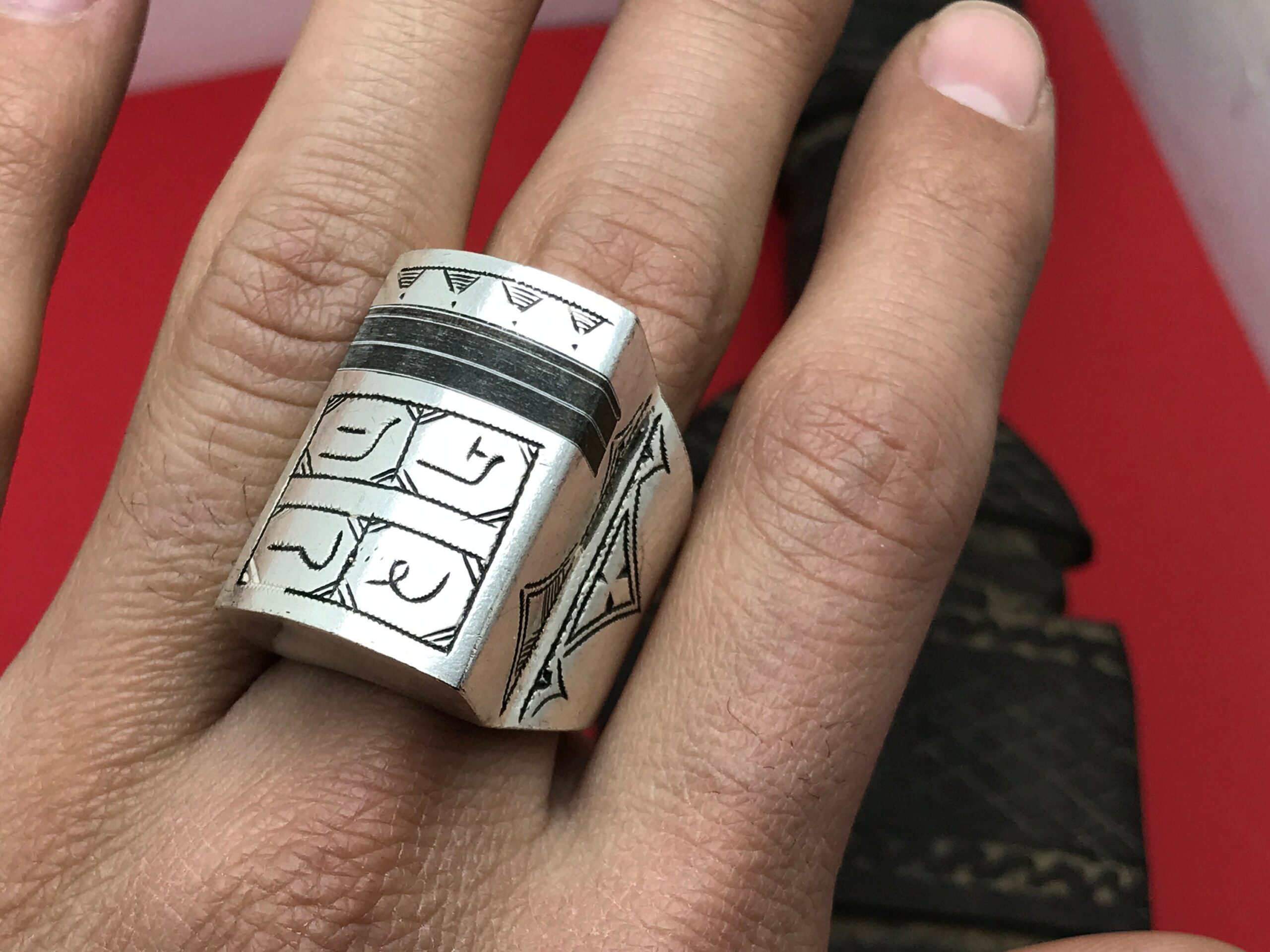 Touareg bague travail a main argent 999 size 9 - Image 8