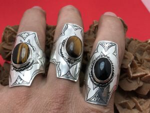Handmade African Tuareg Ring: Sterling Silver Onyx Boho Jewelry