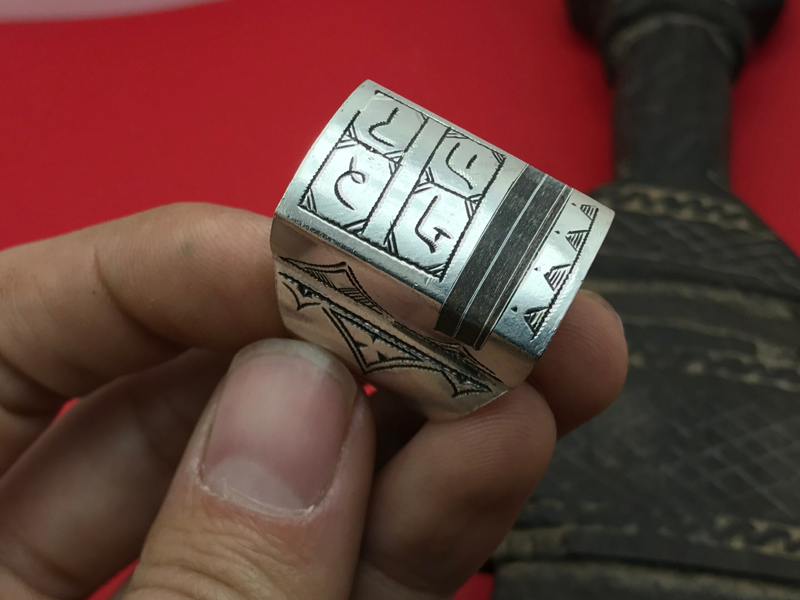 Touareg bague travail a main argent 999 size 9 - Image 3