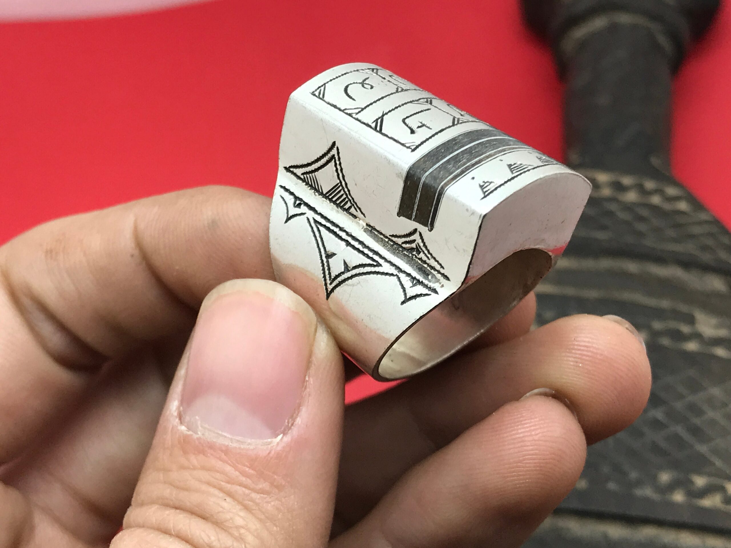 Touareg bague travail a main argent 999 size 9 - Image 4