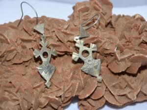 Handmade Touareg Silver Earrings: Ethnic Tribal Jewelry