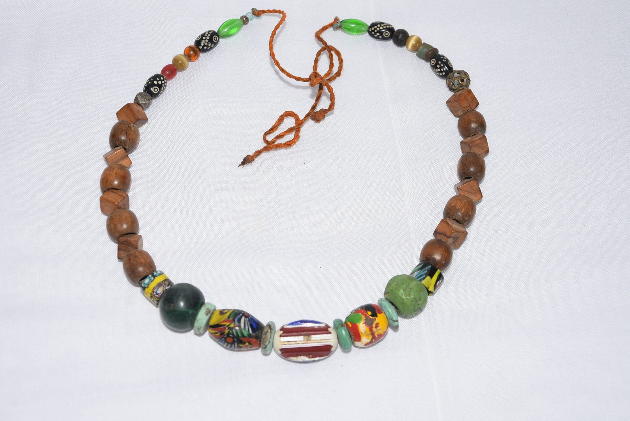 Vintage African Millefiori Glass Bead Necklace: Tribal Moroccan Jewelry - Image 4