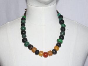 Vintage Berber Necklace: Old Moroccan Glass Beads