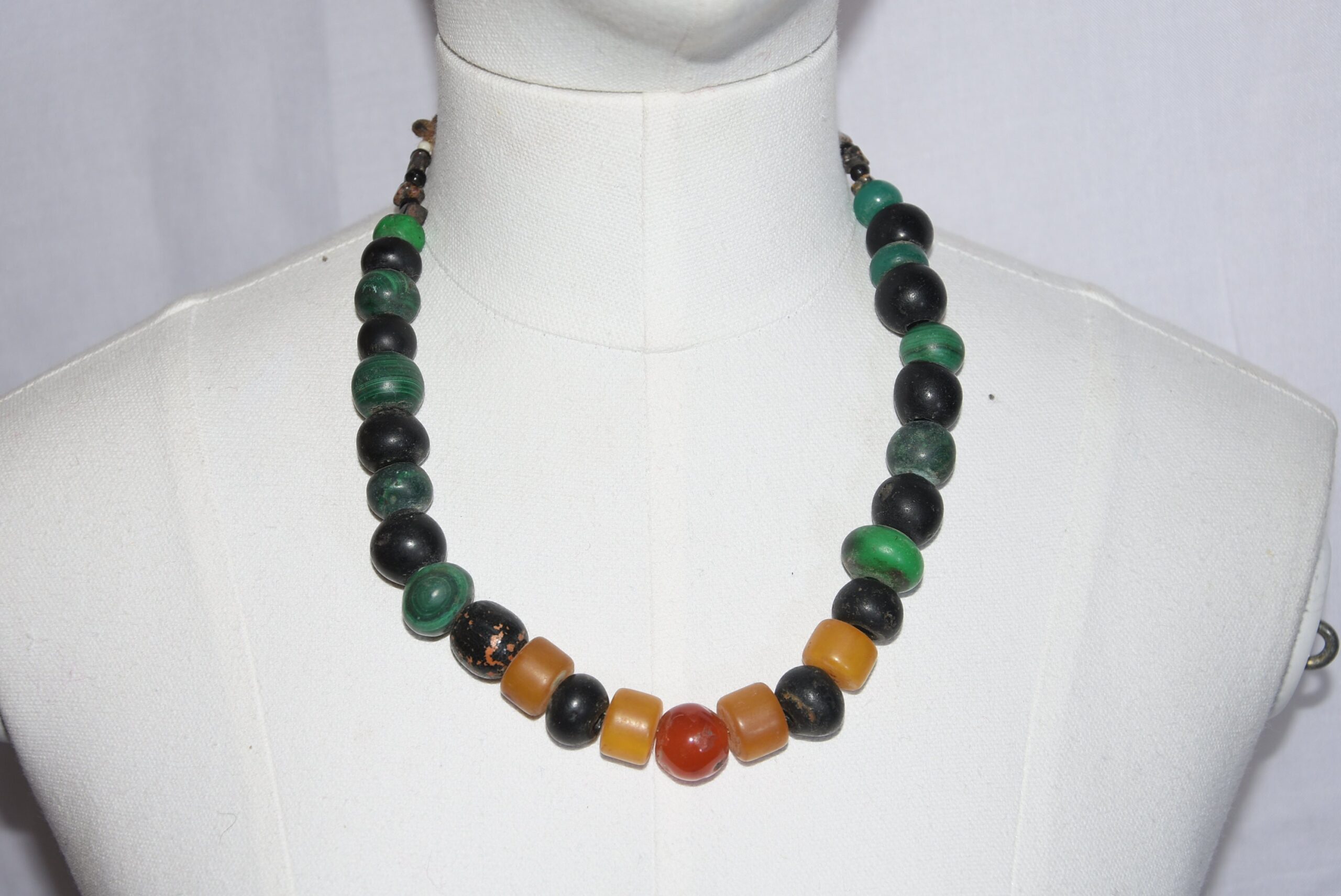 Vintage Berber Necklace: Old Moroccan Glass Beads