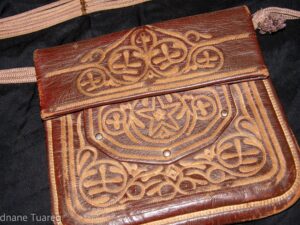 Old Leather Moroccan Satchel Bag 1950s