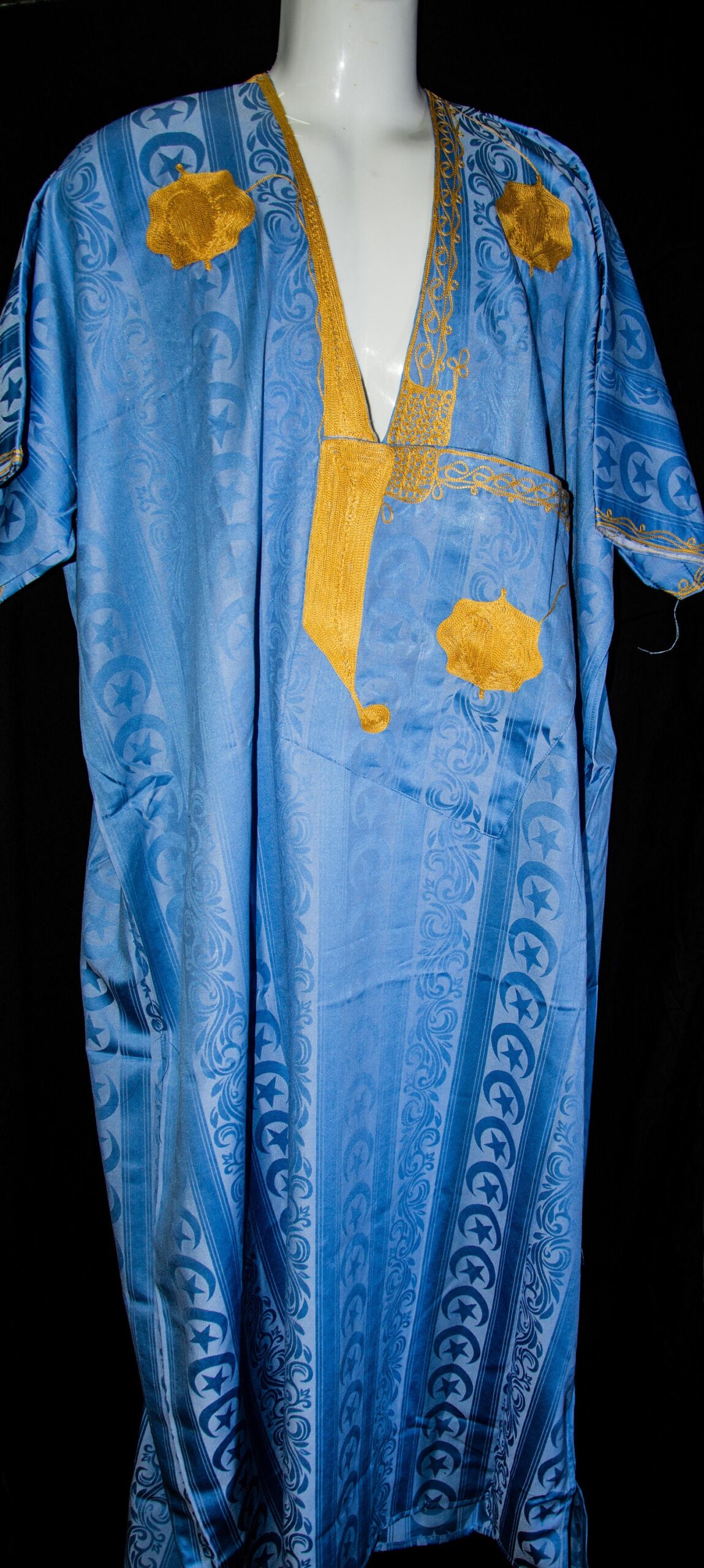 Tuareg Gandora and Scarf: Berber Djellaba Sahraoui, Blue Kaftan Mens - Image 8