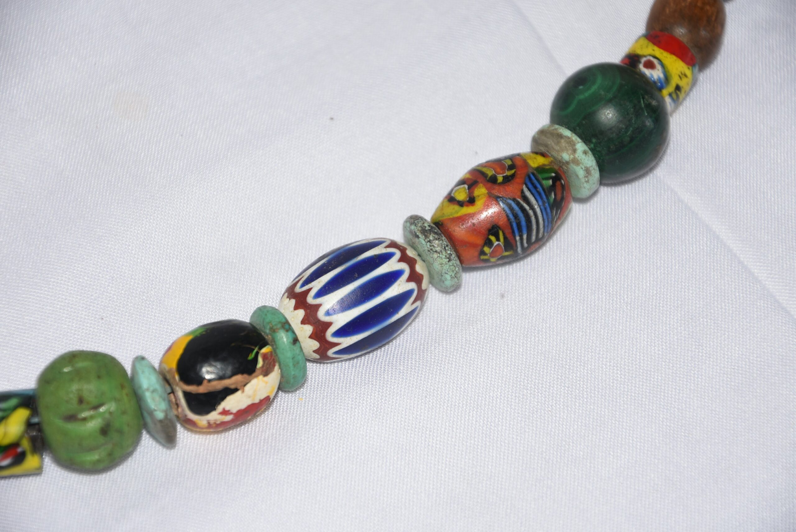 Vintage African Millefiori Glass Bead Necklace: Tribal Moroccan Jewelry - Image 3